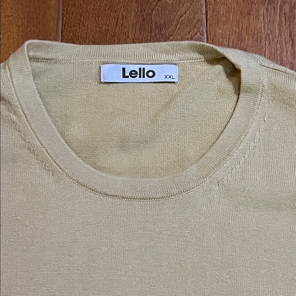 Lello Crewneck Sweater Size XXL Yellow 100% Organic Cotton Preppy Old Money - Picture 3 of 10